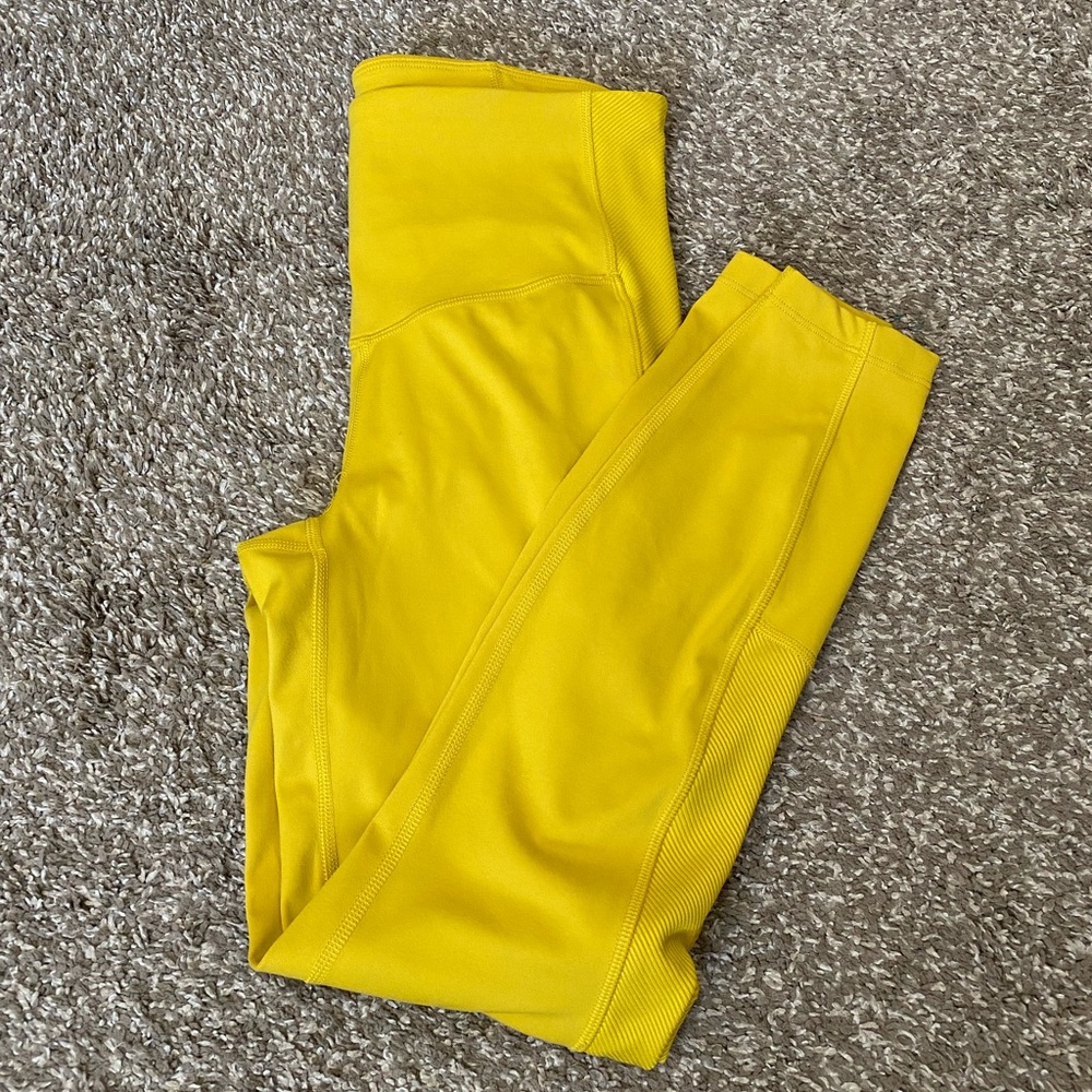 Yellow workout leggings